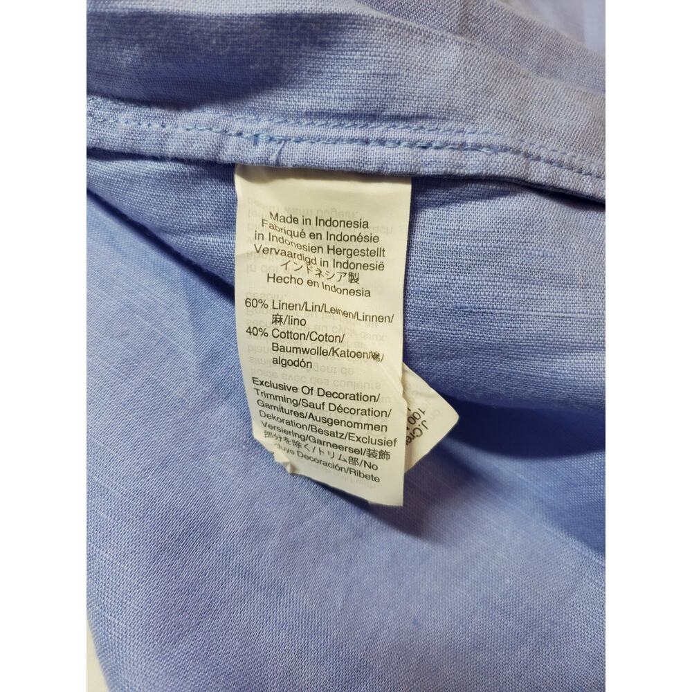 J. CREW Womens XXS One Shoulder Dress Blue Tiered Midi Linen Cotton Ric‎ Rac - Picture 6 of 9